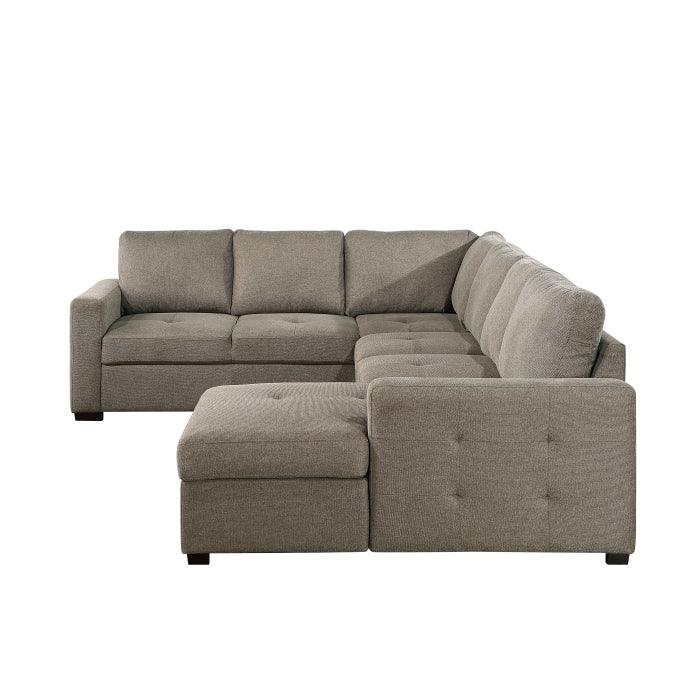 Homelegance - Elton 3-Piece Sectional With Pull-Out Bed And Right Chaise With Hidden Storage In Brown - 9206Br*33Lrc