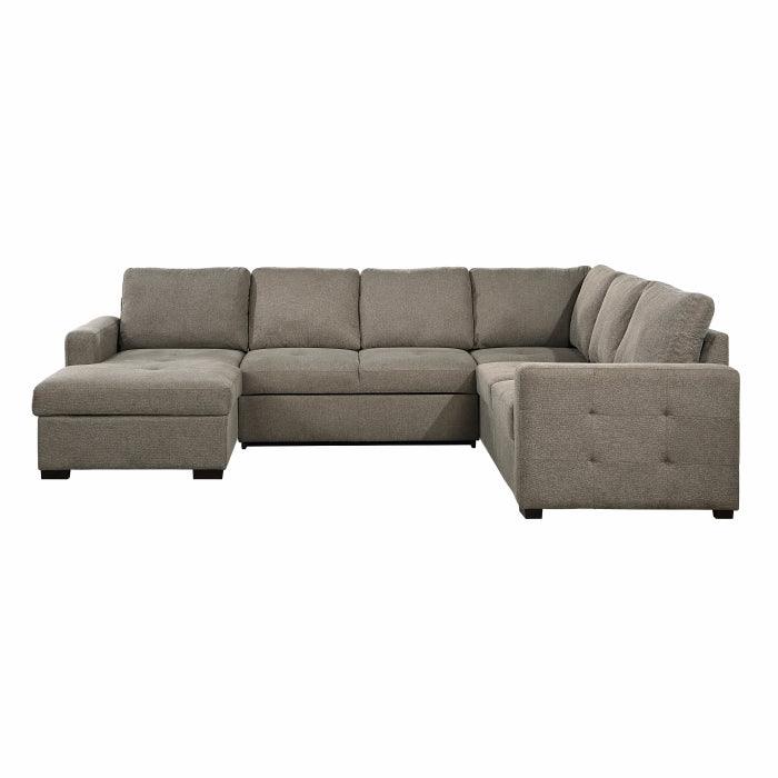 Homelegance - Elton 3-Piece Sectional With Pull-Out Bed And Left Chaise With Hidden Storage In Brown - 9206Br*3Lc3R