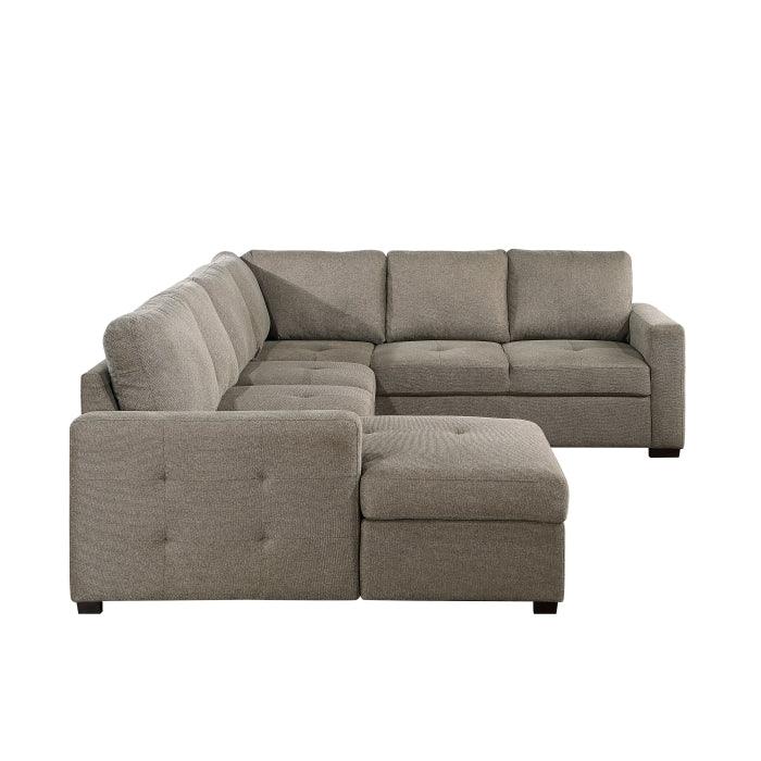 Homelegance - Elton 3-Piece Sectional With Pull-Out Bed And Left Chaise With Hidden Storage In Brown - 9206Br*3Lc3R