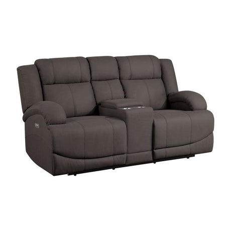 Camryn Power Double Reclining Love Seat With Center Console In Chocolate 9207Chc - 2Pw | Homelegance | Home Elegance USA