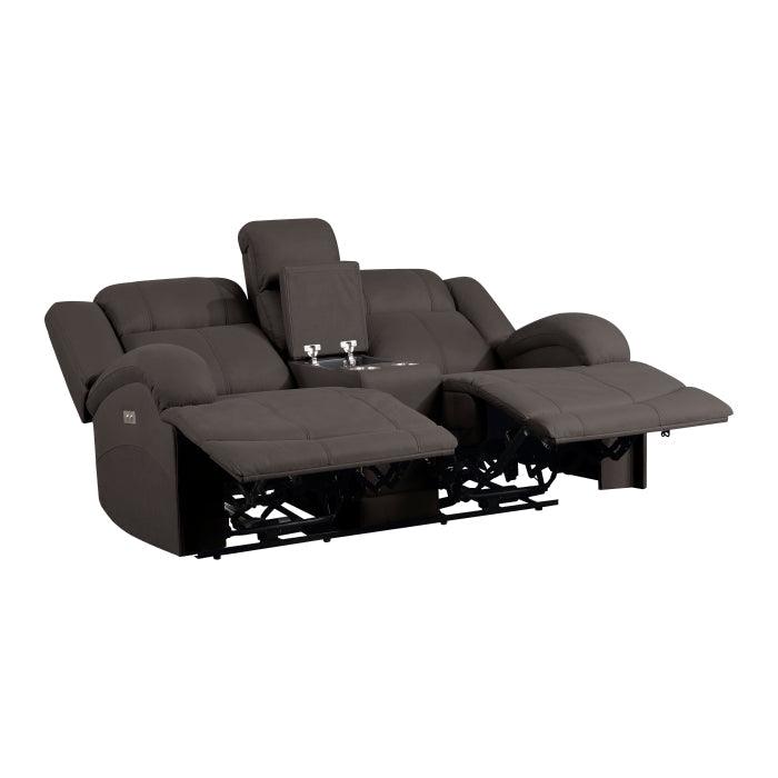 Camryn Power Double Reclining Love Seat With Center Console In Chocolate 9207Chc - 2Pw | Homelegance | Home Elegance USA