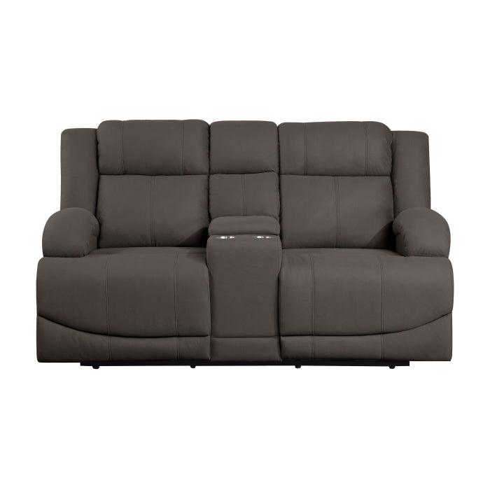 Camryn Power Double Reclining Love Seat With Center Console In Chocolate 9207Chc - 2Pw | Homelegance | Home Elegance USA