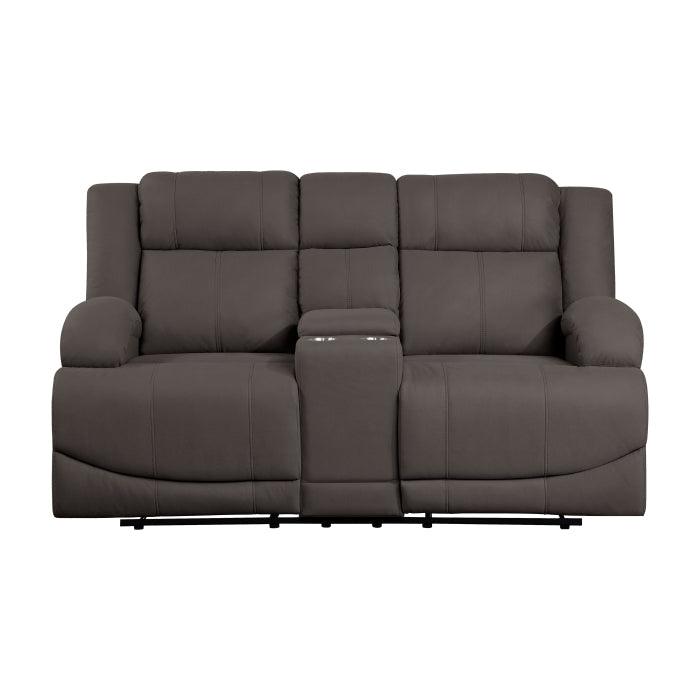 Camryn Double Reclining Loveseat With Center Console In Chocolate 9207Chc - 2 | Homelegance | Home Elegance USA