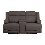 Homelegance - Camryn Double Reclining Loveseat With Center Console In Chocolate - 9207Chc-2