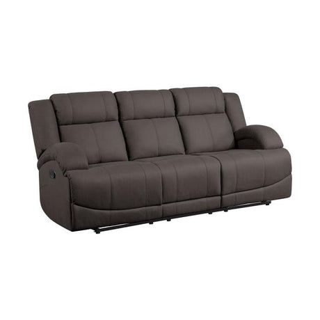 Camryn Double Reclining Sofa In Chocolate 9207Chc - 3 | Homelegance | Home Elegance USA