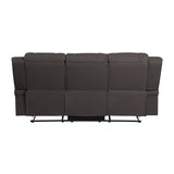 Camryn Double Reclining Sofa In Chocolate 9207Chc - 3 | Homelegance | Home Elegance USA