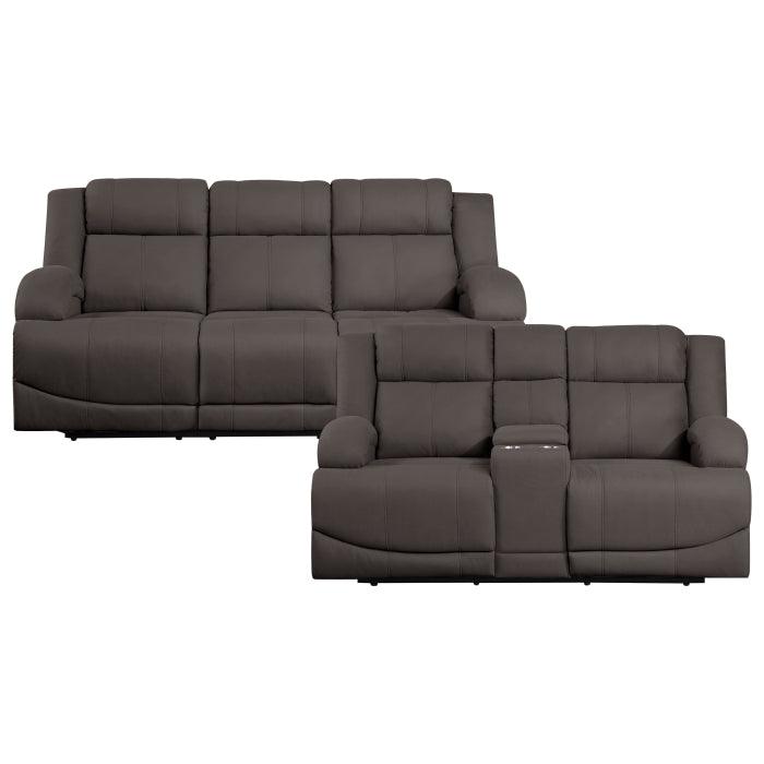Camryn 2 Piece Power Double Reclining Sofa Set In Chocolate 9207Chc*2Pw | Homelegance | Home Elegance USA