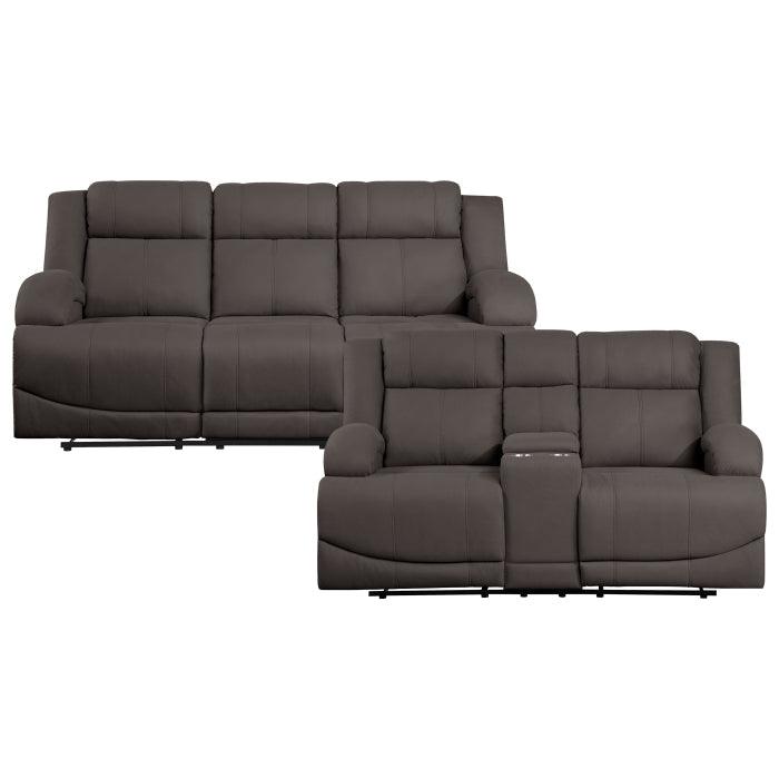 Camryn 2 Piece Double Reclining Sofa Set In Chocolate 9207Chc*2 | Homelegance | Home Elegance USA