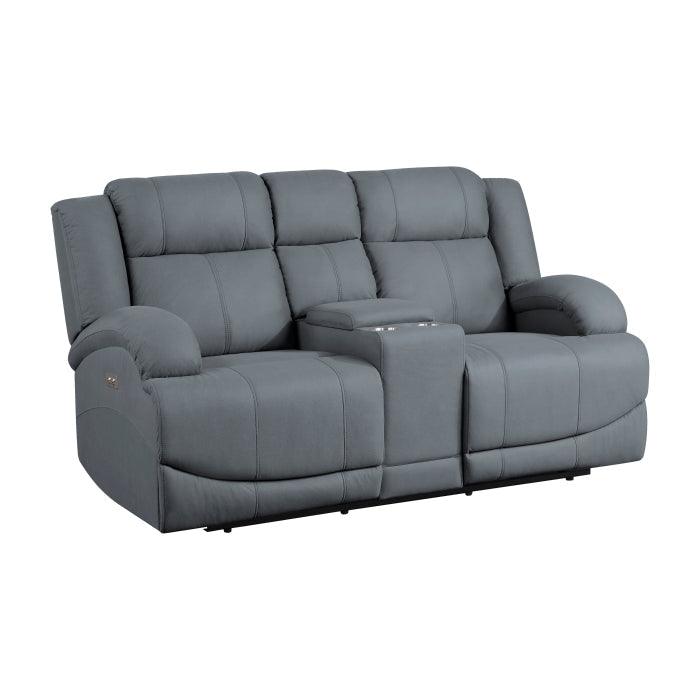 Camryn 2 Piece Power Double Reclining Sofa Set In Graphite Blue 9207Gpb*2Pw | Homelegance | Home Elegance USA