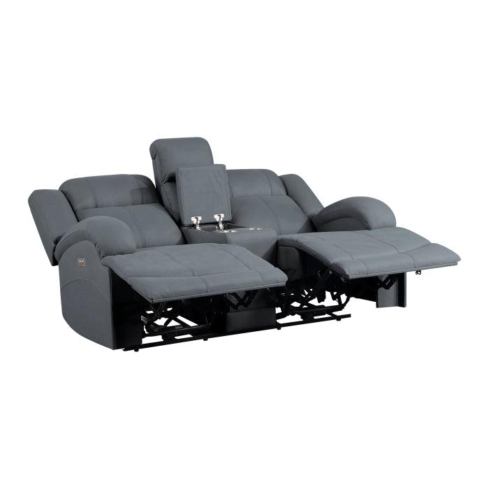 Camryn 2 Piece Power Double Reclining Sofa Set In Graphite Blue 9207Gpb*2Pw | Homelegance | Home Elegance USA