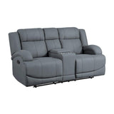 Camryn 2 Piece Reclining Sofa Set In Graphite Blue 9207Gpb*2 | Homelegance | Home Elegance USA
