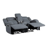 Camryn Double Reclining Loveseat With Center Console In Graphite Blue 9207Gpb - 2 | Homelegance | Home Elegance USA