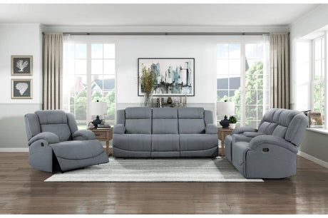 Camryn 3 Piece Reclining Living Room Set In Graphite Blue 9207Gpb*3 | Homelegance | Home Elegance USA