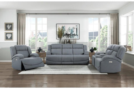 Camryn 3 Piece Power Double Reclining Living Room Set In Graphite Blue 9207Gpb*3Pw | Homelegance | Home Elegance USA