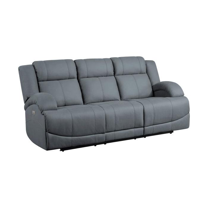 Camryn 2 Piece Power Double Reclining Sofa Set In Graphite Blue 9207Gpb*2Pw | Homelegance | Home Elegance USA