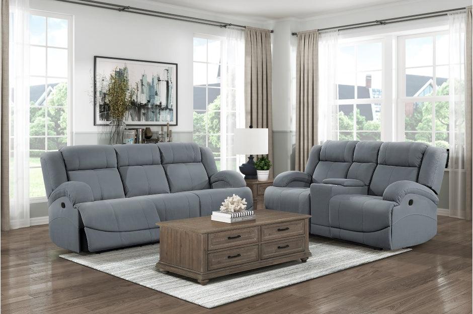 Camryn 2 Piece Reclining Sofa Set In Graphite Blue 9207Gpb*2 | Homelegance | Home Elegance USA