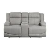 Camryn Power Double Reclining Loveseat With Center Console In Gray 9207Gry - 2Pw | Homelegance | Home Elegance USA
