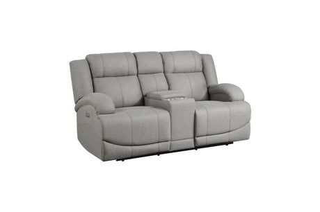 Camryn Power Double Reclining Loveseat With Center Console In Gray 9207Gry - 2Pw | Homelegance | Home Elegance USA
