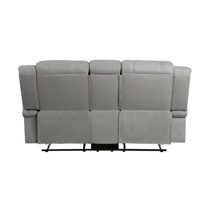 Camryn Double Reclining Loveseat With Center Console In Gray 9207Gry - 2 | Homelegance | Home Elegance USA