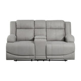 Camryn Double Reclining Loveseat With Center Console In Gray 9207Gry - 2 | Homelegance | Home Elegance USA