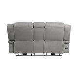 Camryn Power Double Reclining Loveseat With Center Console In Gray 9207Gry - 2Pw | Homelegance | Home Elegance USA