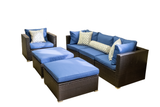 DH Abyss 6 Piece Rattan Sofa Set - Blue