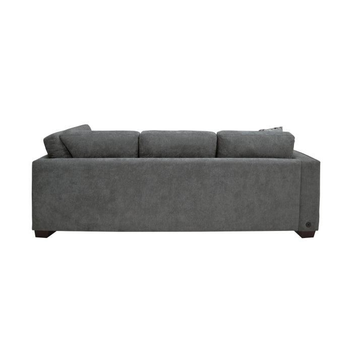 Homelegance - Sidney 3-Piece Sectional With Storage Ottoman And Usb Ports In Gray - 9212Gry*3Ot