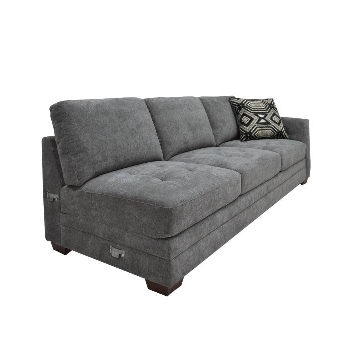 Homelegance - Sidney 3-Piece Sectional With Storage Ottoman And Usb Ports In Gray - 9212Gry*3Ot