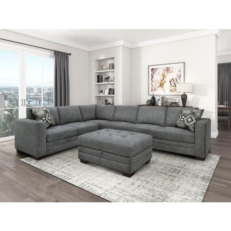 Homelegance - Sidney 3-Piece Sectional With Storage Ottoman And Usb Ports In Gray - 9212Gry*3Ot