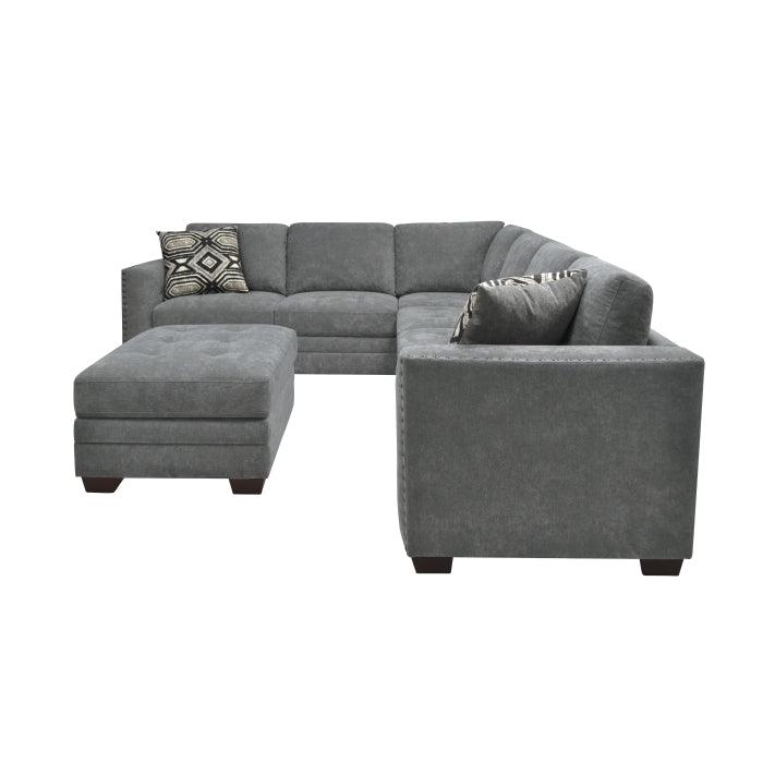 Homelegance - Sidney 3-Piece Sectional With Storage Ottoman And Usb Ports In Gray - 9212Gry*3Ot