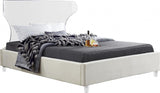 Meridian Furniture - Ghost Velvet Queen Bed In Cream - Ghostcream-Q