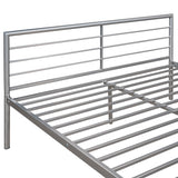 Twin Over Full Metal Bunk Bed with Desk, Ladder and Quality Slats for Bedroom, Metallic Silver（OLD SKU :LP000092AAN） - Home Elegance USA