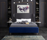 Meridian Furniture - Ghost Velvet King Bed In Navy - Ghostnavy-K