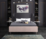 Meridian Furniture - Ghost Velvet Queen Bed In Pink - Ghostpink-Q