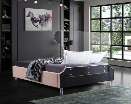 Meridian Furniture - Ghost Velvet King Bed In Pink - Ghostpink-K