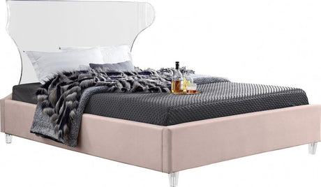 Meridian Furniture - Ghost Velvet King Bed In Pink - Ghostpink-K