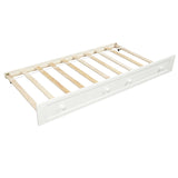 Twin Wooden Daybed with Trundle Bed, Sofa Bed for Bedroom Living Room,White - Home Elegance USA