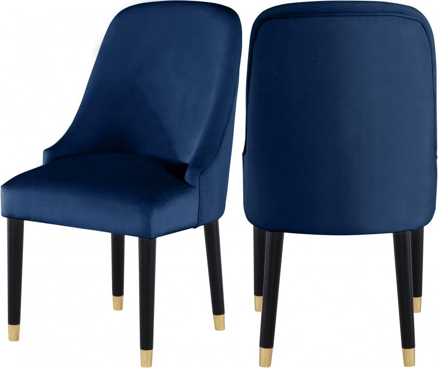 Meridian Furniture - Omni Velvet Dining Chair Set Of 2 In Navy - 923Navy-C