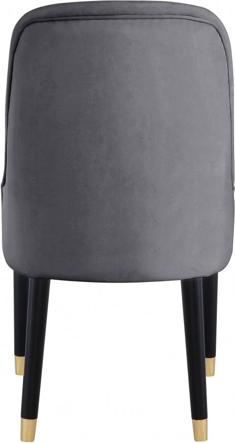 Meridian Furniture - Omni Velvet Dining Chair Set Of 2 In Grey - 923Grey-C