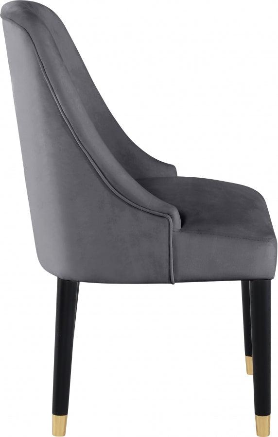 Meridian Furniture - Omni Velvet Dining Chair Set Of 2 In Grey - 923Grey-C