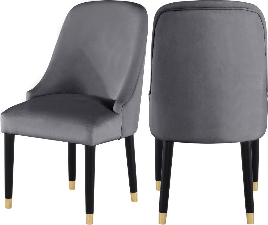 Meridian Furniture - Omni Velvet Dining Chair Set Of 2 In Grey - 923Grey-C