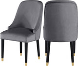 Meridian Furniture - Omni Velvet Dining Chair Set Of 2 In Grey - 923Grey-C