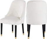 Meridian Furniture - Omni Velvet Dining Chair Set Of 2 In Cream - 923Cream-C