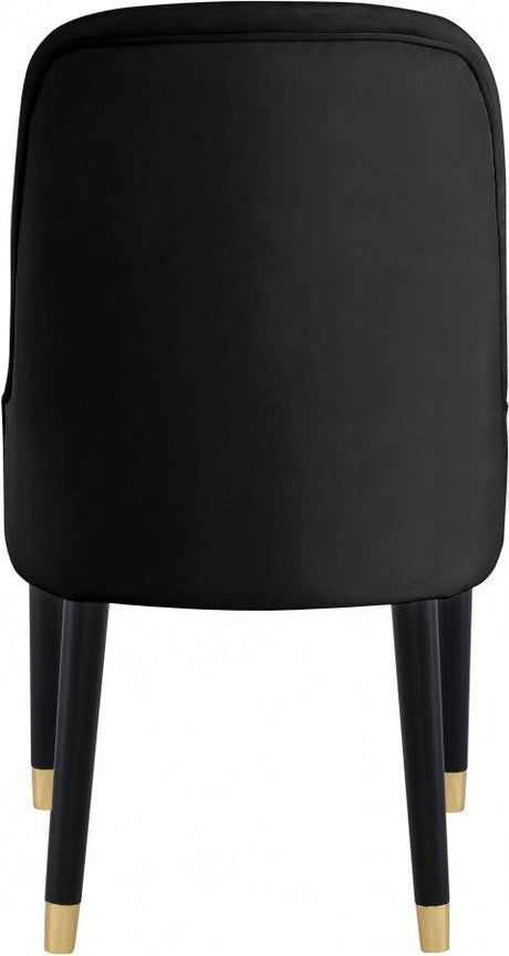 Meridian Furniture - Omni Velvet Dining Chair Set Of 2 In Black - 923Black-C