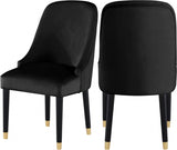 Meridian Furniture - Omni Velvet Dining Chair Set Of 2 In Black - 923Black-C