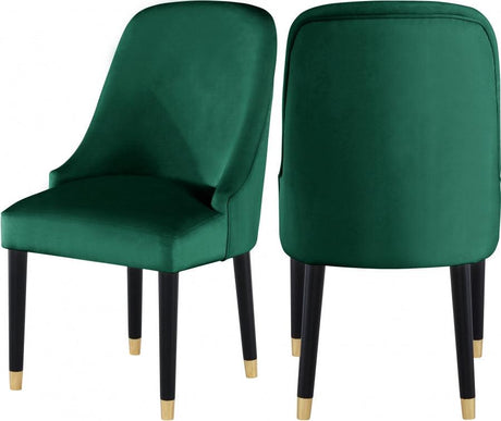 Meridian Furniture - Omni Velvet Dining Chair Set Of 2 In Green - 923Green-C