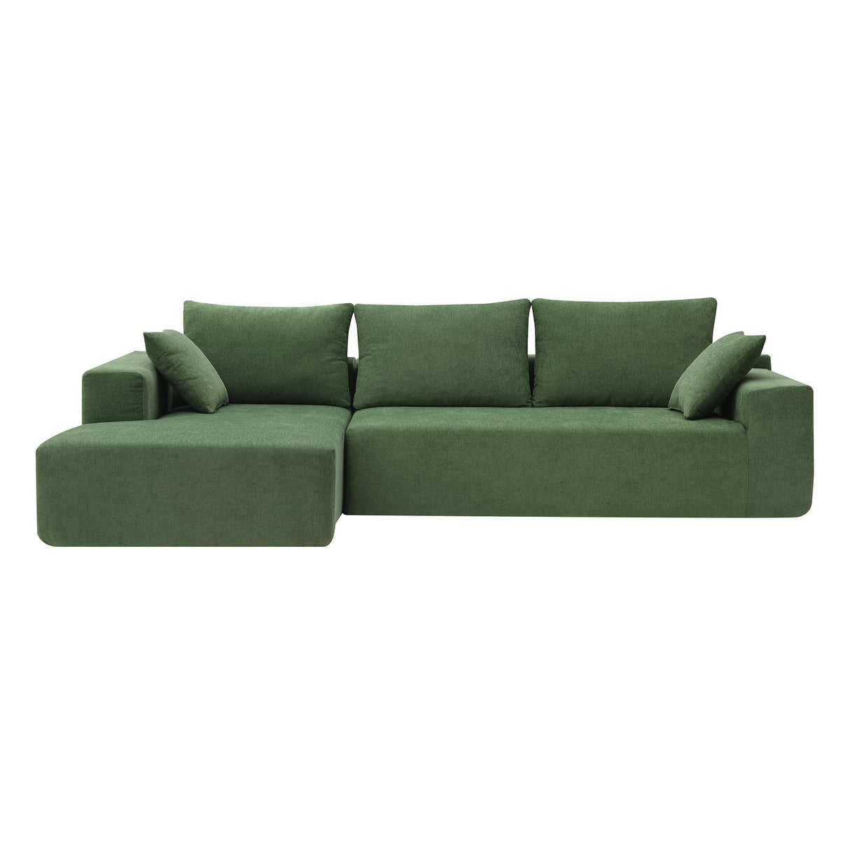 109*68" Modular Sectional Living Room Sofa Set, Modern Minimalist Style Couch, Upholstered Sleeper Sofa for Living Room, Bedroom, Salon, 2 PC Free Combination, L - Shape, Green | Home Elegance USA