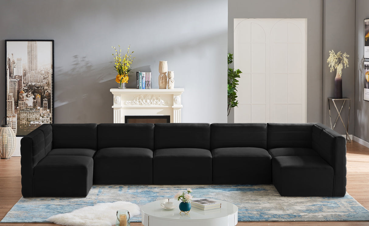 Quincy - Modular Sectional 7 Piece - Black - Fabric - Home Elegance USA