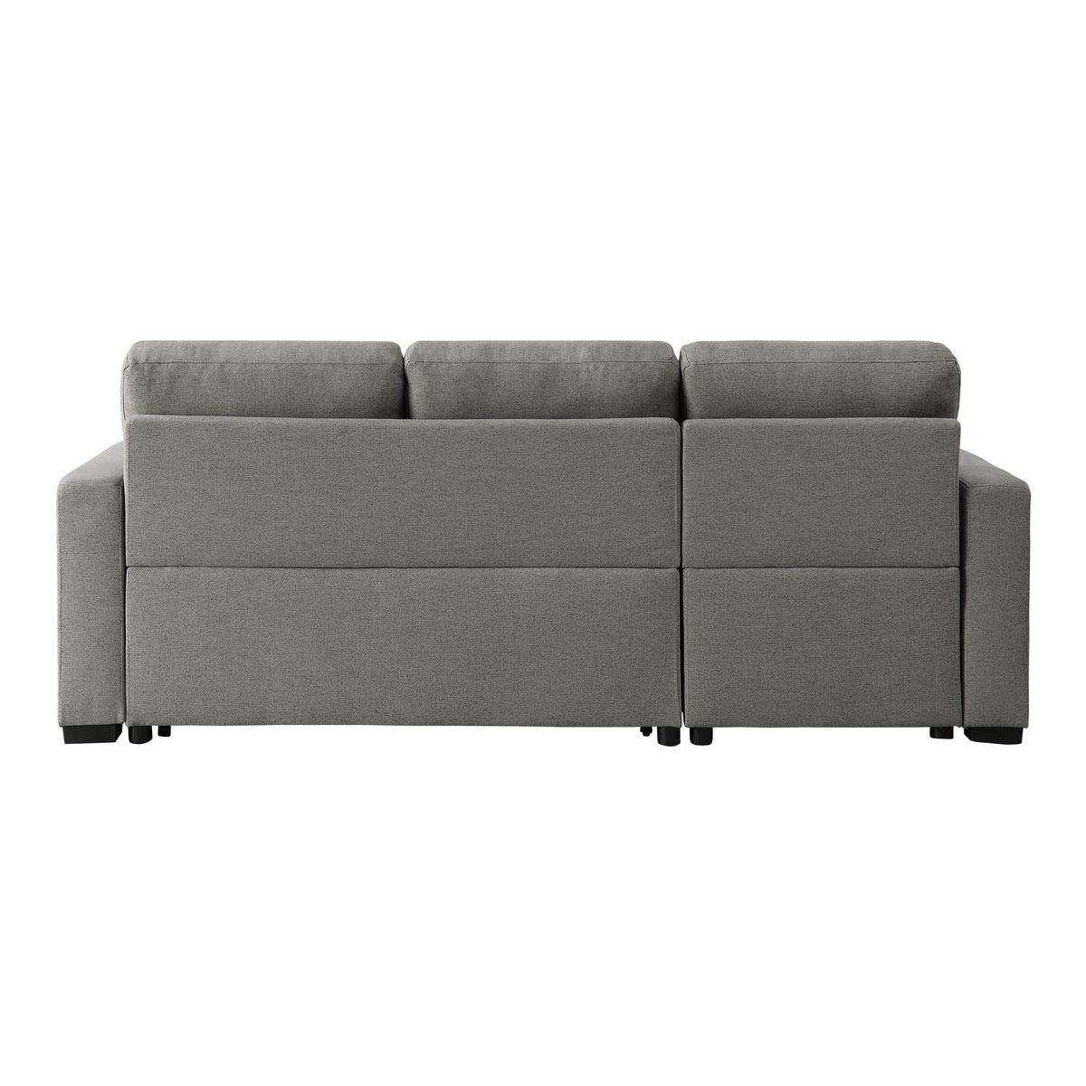 Cornish 2 Piece Reversible Sectional With Pull - Out Bed And Hidden Storage In Gray 9314Gy*Sc | Home Elegance USA