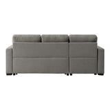 Cornish 2 Piece Reversible Sectional With Pull - Out Bed And Hidden Storage In Gray 9314Gy*Sc | Home Elegance USA